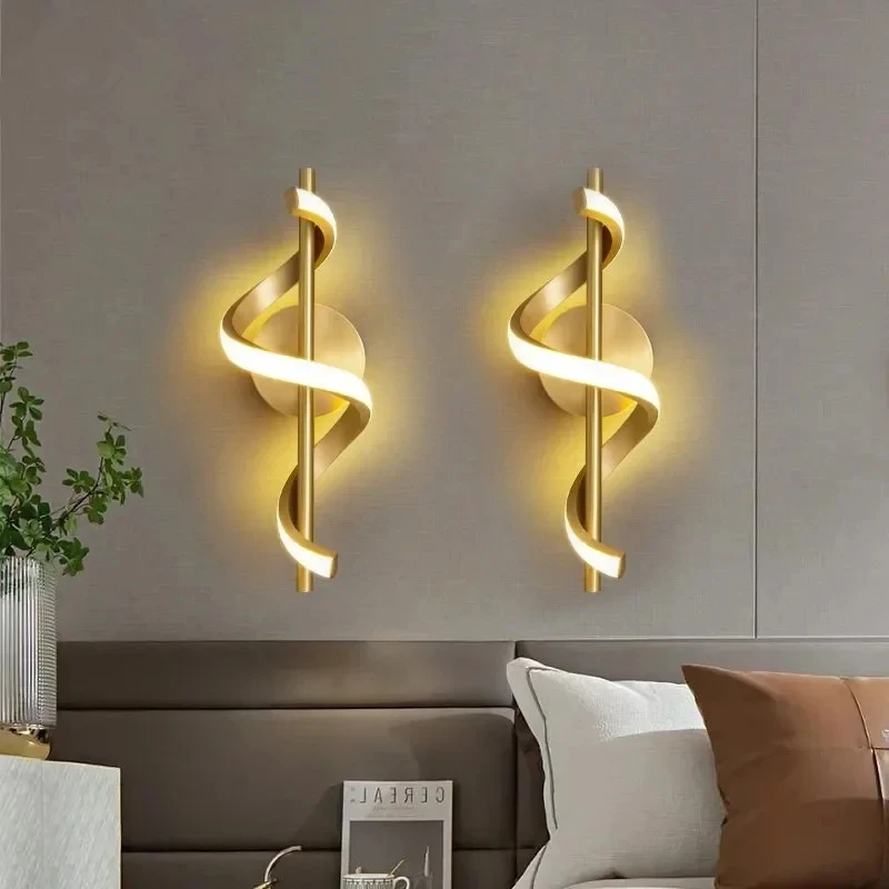 Mur LED lampe nordique chambre chevet minimaliste applique noir blanc or éclairage décoratif salon couloir luminaires d'intérieur