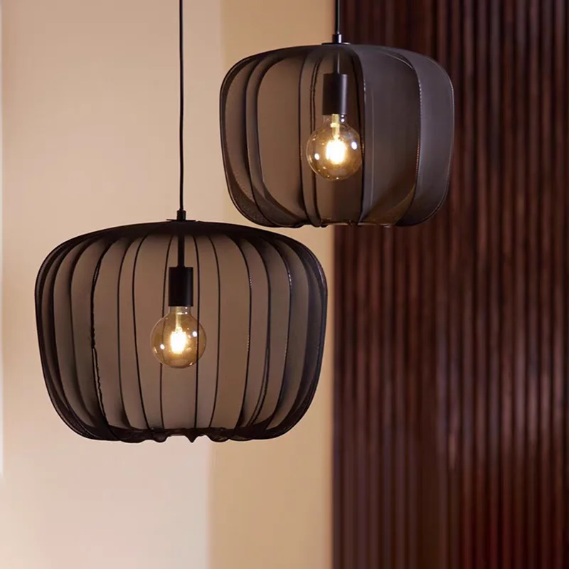 Lampes suspendues en tissu français pomme, pour salon, Restaurant, chambre à coucher, Loft, appartement, Style crème, luminaires de Bar nordique